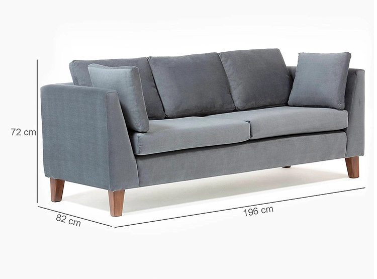 SOFÁ BARRA DESIGN ESTOCOLMO 3 CUERPOS FELPA - 2
