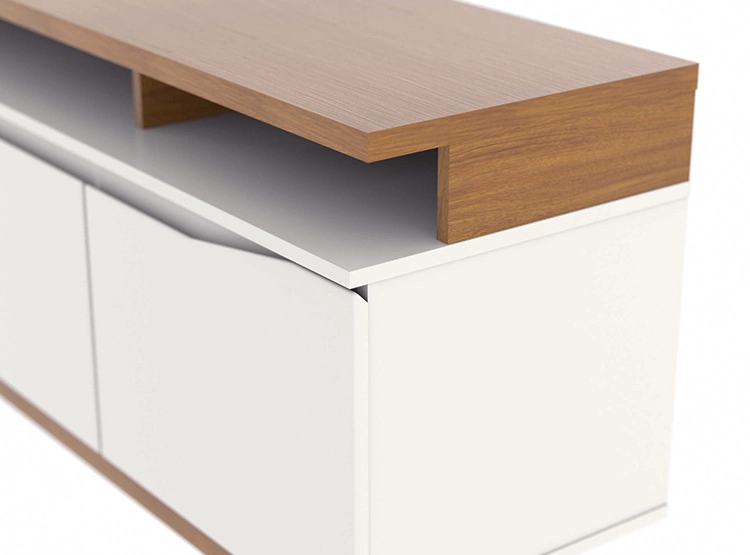 RACK PARA TV 80 PULGADAS FLYN DECOCASA STILO OFF 2.2 BLANCO - 6