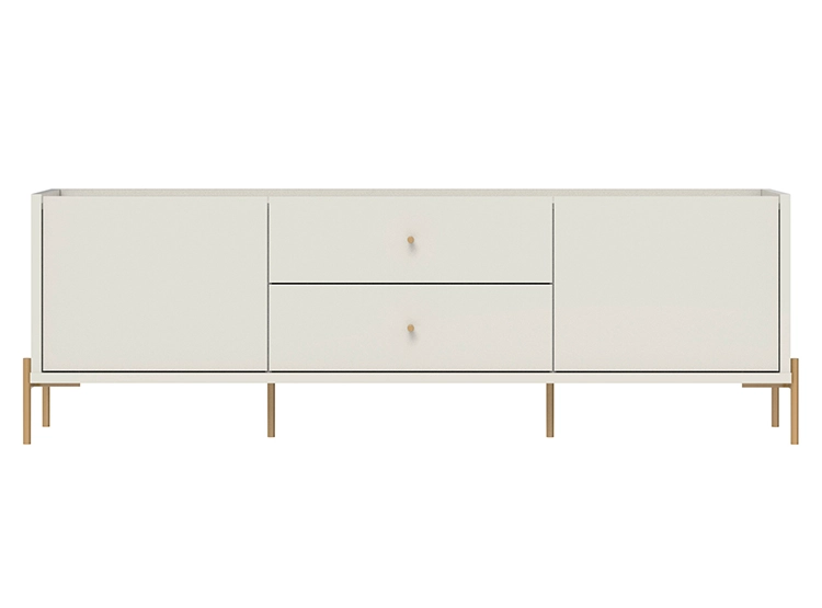 RACK PARA TV 75 PULGADAS JASPER DECOCASA OFF WHITE BRILLO GOLD 1.8 BLANCO - 1