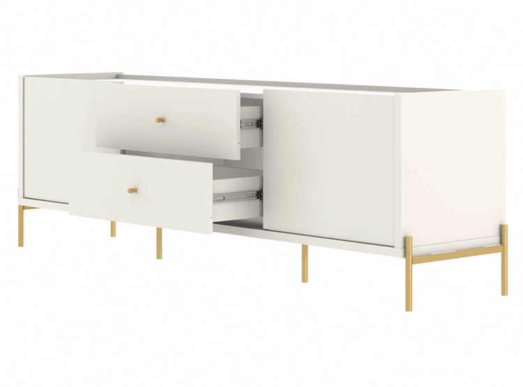 RACK PARA TV 75 PULGADAS JASPER DECOCASA OFF WHITE BRILLO GOLD 1.8 BLANCO - 2