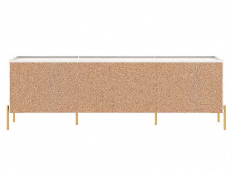 RACK PARA TV 75 PULGADAS JASPER DECOCASA OFF WHITE BRILLO GOLD 1.8 BLANCO - 4