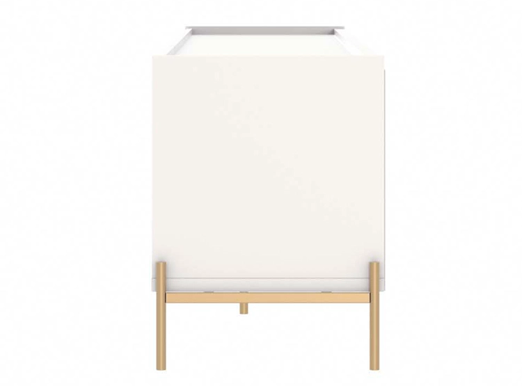 RACK PARA TV 80 PULGADAS JASPER DECOCASA OFF WHITE BRILLO GOLD 2.2 BLANCO - 3