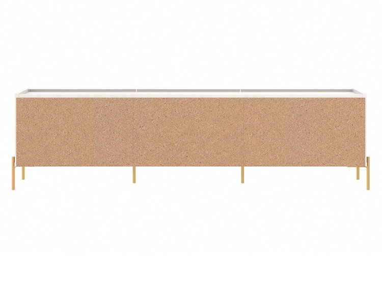 RACK PARA TV 80 PULGADAS JASPER DECOCASA OFF WHITE BRILLO GOLD 2.2 BLANCO - 4