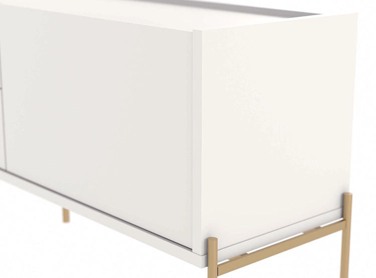 RACK PARA TV 80 PULGADAS JASPER DECOCASA OFF WHITE BRILLO GOLD 2.2 BLANCO - 5