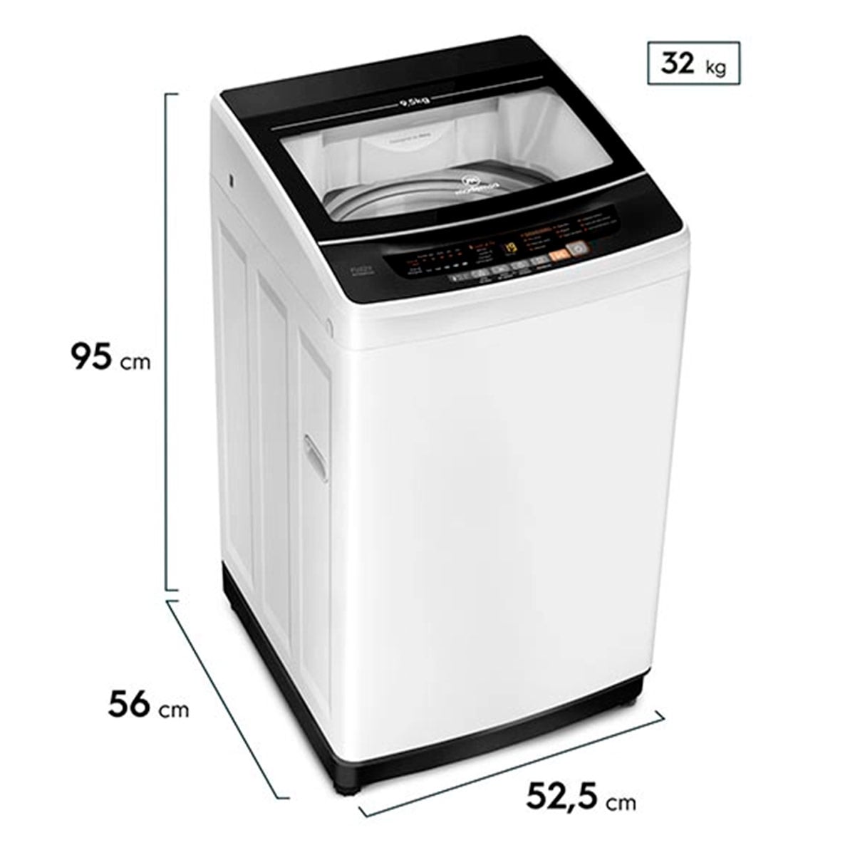 LAVADORA CARGA SUPERIOR MADEMSA 9.5 BZG 9.5KG BLANCO - 2