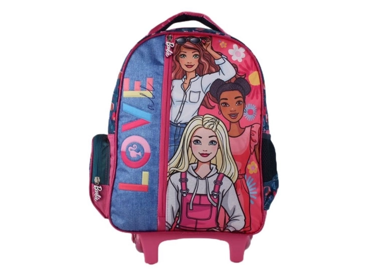 MOCHILA ESCOLAR BARBIE CON RUEDAS LENTEJUELAS - 1