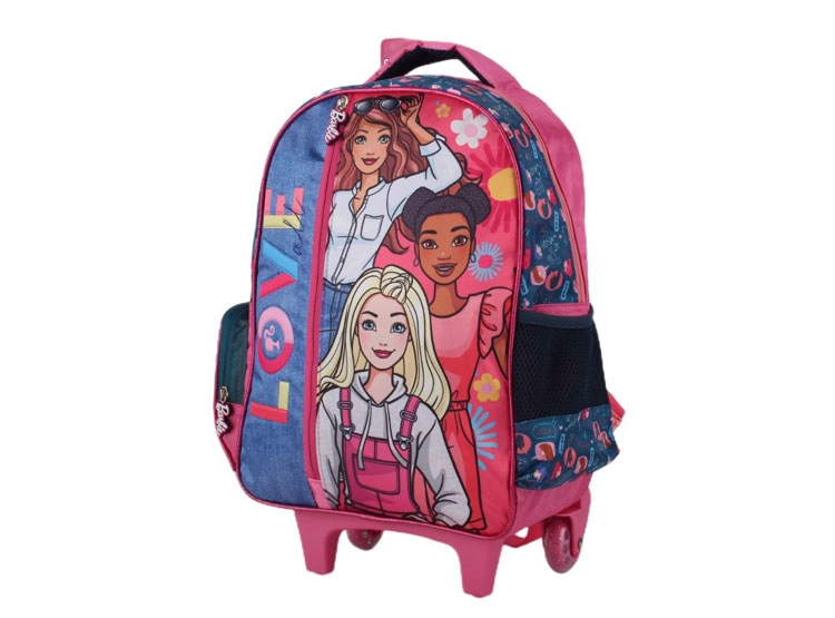 MOCHILA ESCOLAR BARBIE CON RUEDAS LENTEJUELAS - 2