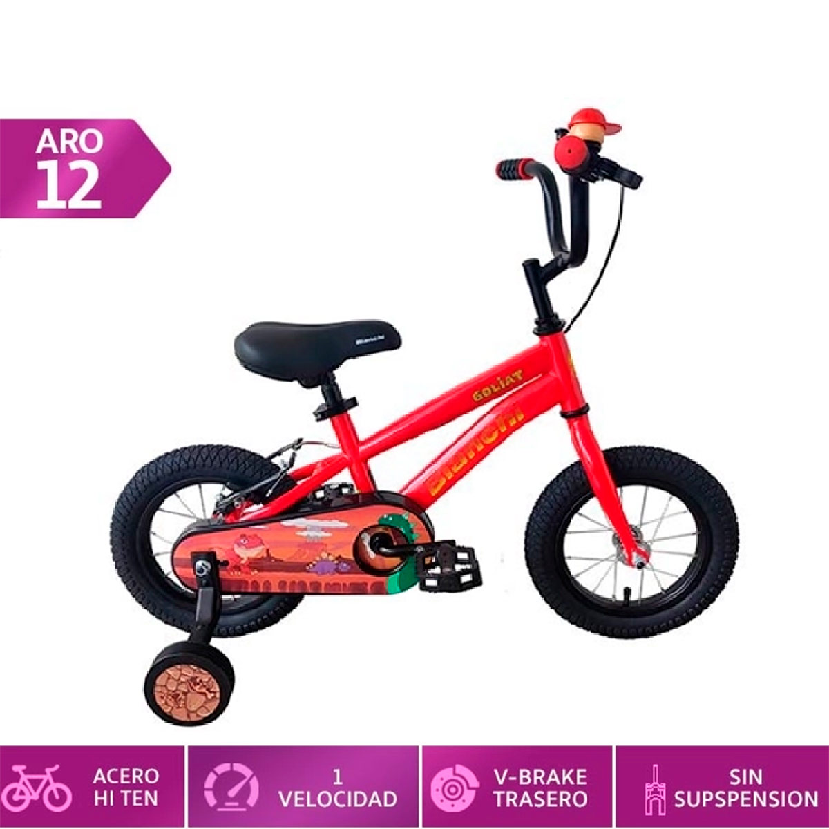 BICICLETA INFANTIL BIANCHI GOLIAT 12 ROJO ARO 12 - 1