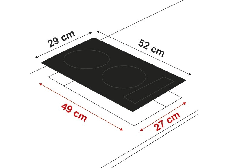ENCIMERA ELÉCTRICA SINDELEN CEI-4252NG 2 PLATOS NEGRO - 4