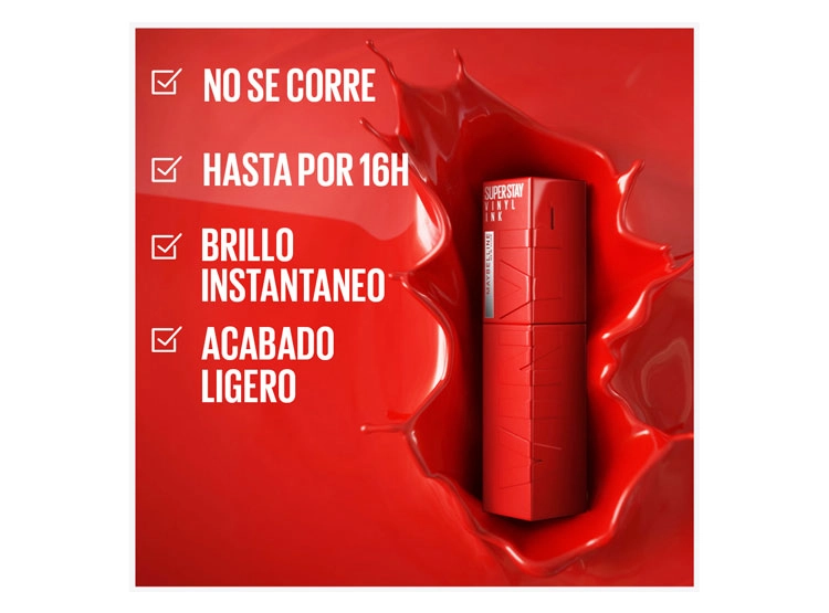 LABIAL MAYBELLINE SUPER STAY VINYL INK LARGA DURACIÓN ROYAL 4 GR - 5