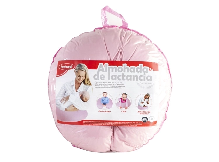 COJÍN LACTANCIA BEBESIT ALGODÓN ROSA LISO - 2
