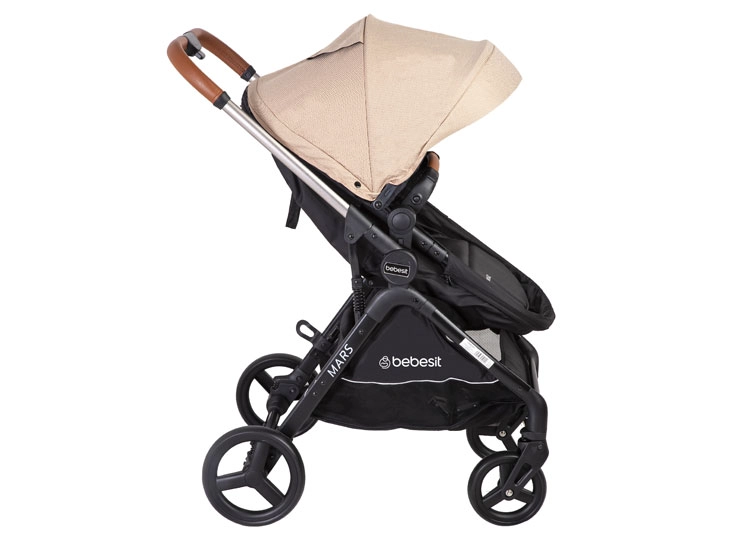 COCHE TRAVEL SYSTEM BEBESIT MARS LX METAL CHAMPANA - 4