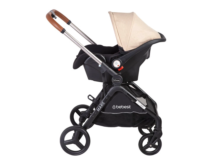 COCHE TRAVEL SYSTEM BEBESIT MARS LX METAL CHAMPANA - 6