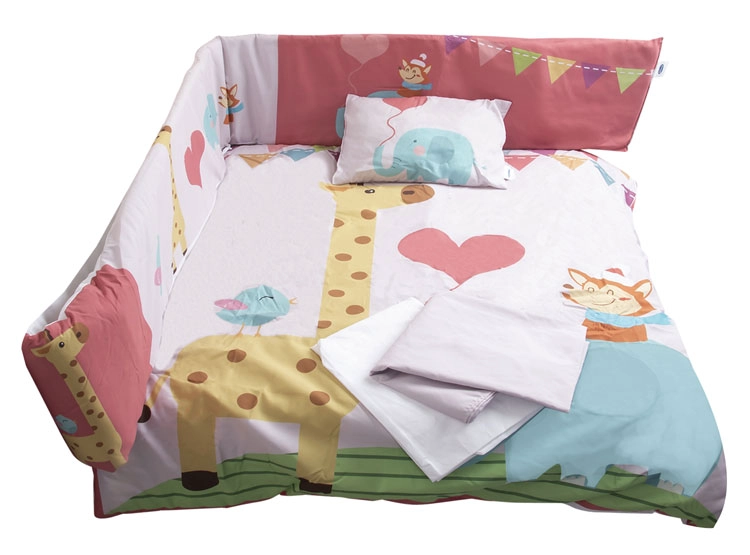SET CUNA BEBESIT 5 PIEZAS JIRAFA ALGODÓN CORAL ESTAMPADO - 6