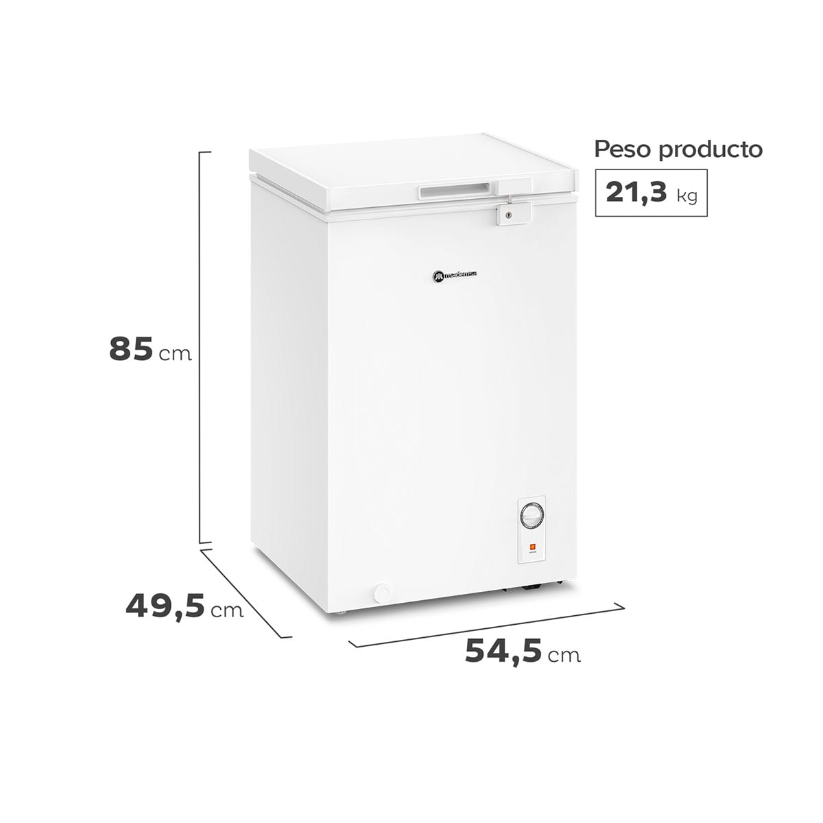 CONGELADOR HORIZONTAL MADEMSA M100D 99L DUAL BLANCO - 4