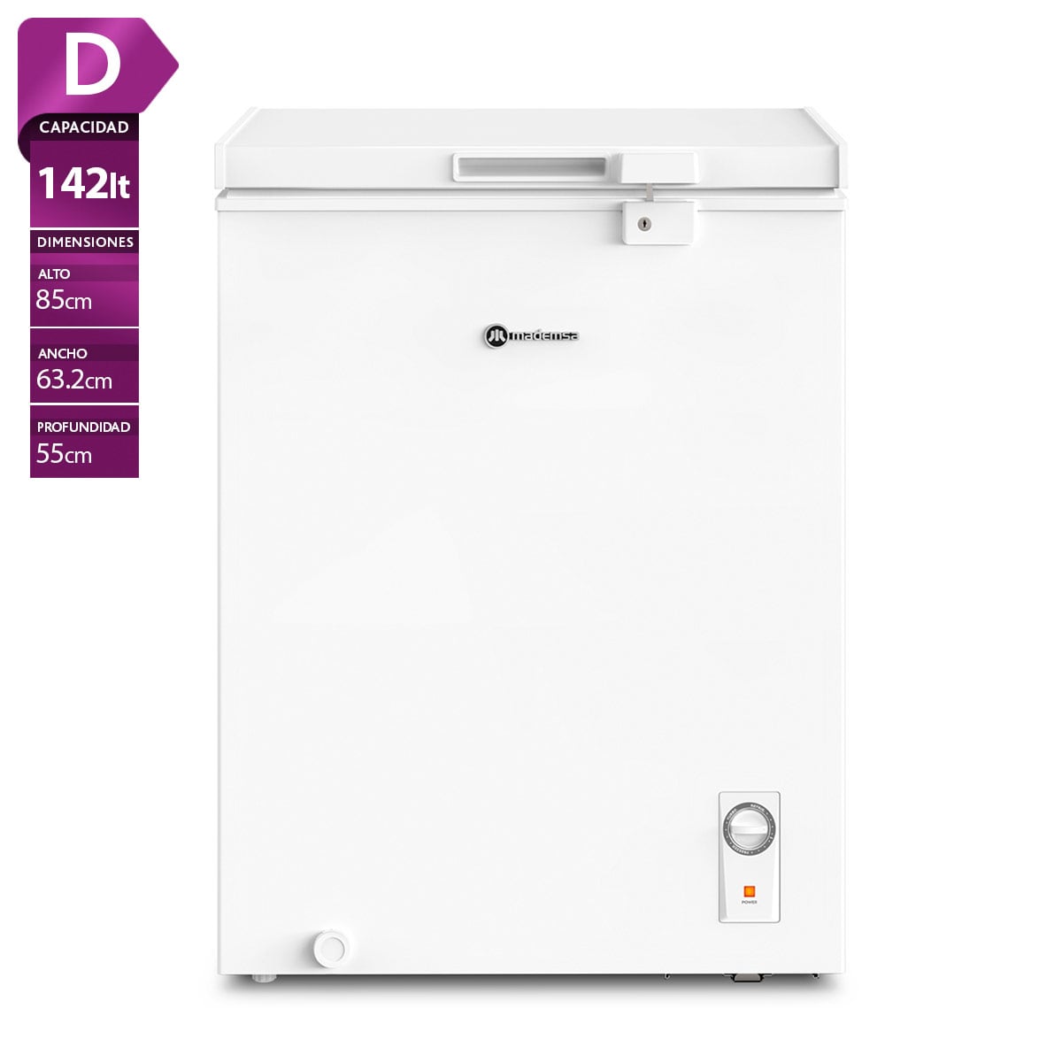 CONGELADOR HORIZONTAL MADEMSA M150D 142L DUAL BLANCO - 1