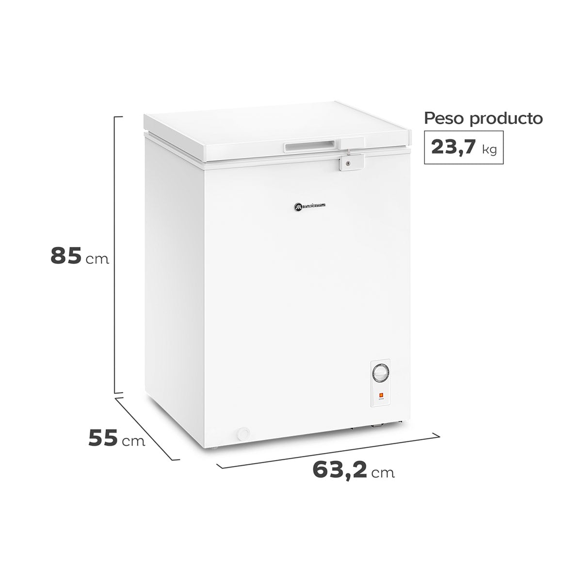 CONGELADOR HORIZONTAL MADEMSA M150D 142L DUAL BLANCO - 4