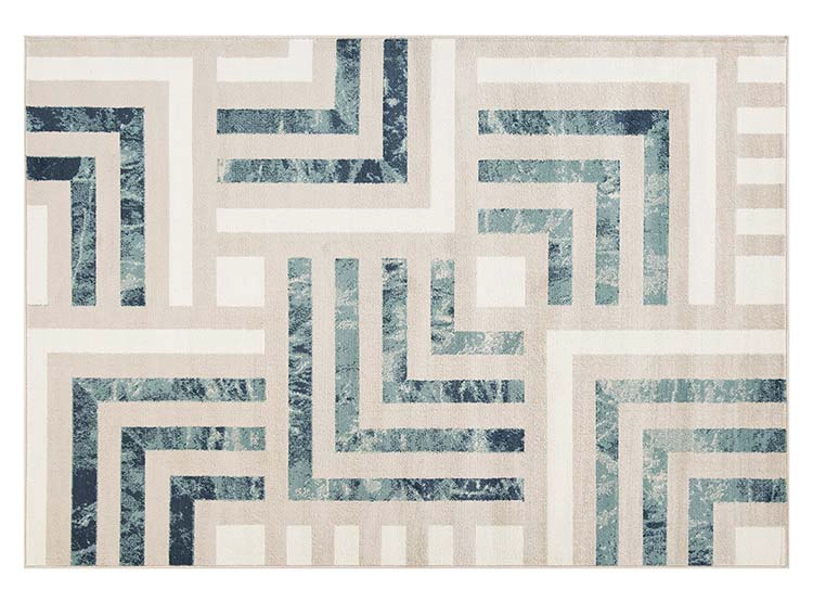 ALFOMBRA IDETEX HEATSET JUNGLE CONTEMPORÁNEA MODERNA 160 X 235 CM AZUL - 1