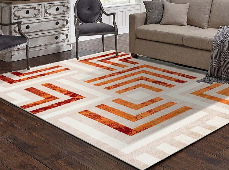 ALFOMBRA IDETEX HEATSET JUNGLE CONTEMPORÁNEA MODERNA 160 X 235 CM ROJO - 2