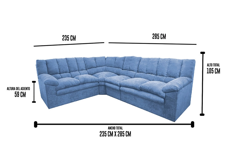 SOFA SECCIONAL DECO CLASS FLORENCIA CURVO 5C - 7