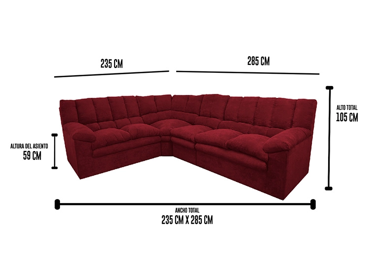 SOFA SECCIONAL DECO CLASS FLORENCIA CURVO 5C - 7