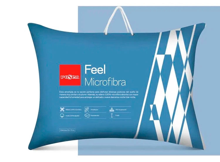 ALMOHADA ROSEN FEEL 70 X 50 CM ALGODÓN MICROFIBRA BLANCO - 1