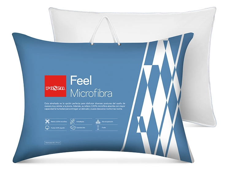 ALMOHADA ROSEN FEEL 70 X 50 CM ALGODÓN MICROFIBRA BLANCO - 2