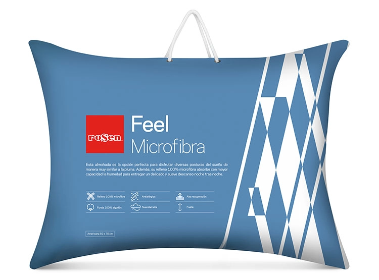 ALMOHADA ROSEN FEEL 70 X 50 CM ALGODÓN MICROFIBRA BLANCO - 3