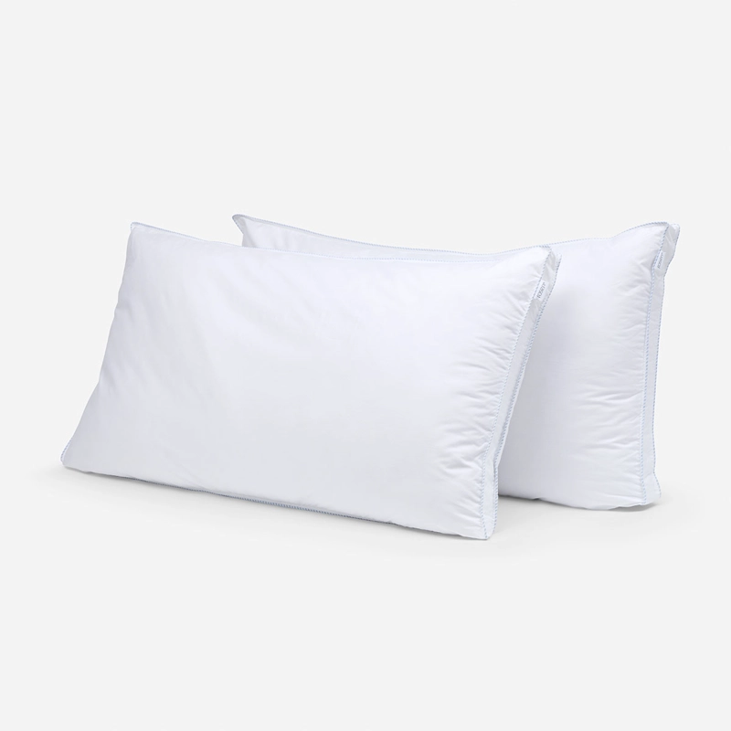 SET 2 ALMOHADAS ROSEN FEEL KING 90 X 50 CM ALGODÓN MICROFIBRA BLANCO - 2