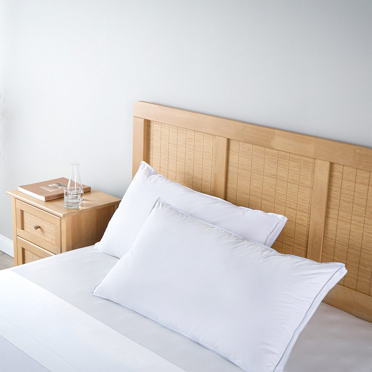 SET 2 ALMOHADAS ROSEN FEEL KING 90 X 50 CM ALGODÓN MICROFIBRA BLANCO - 5