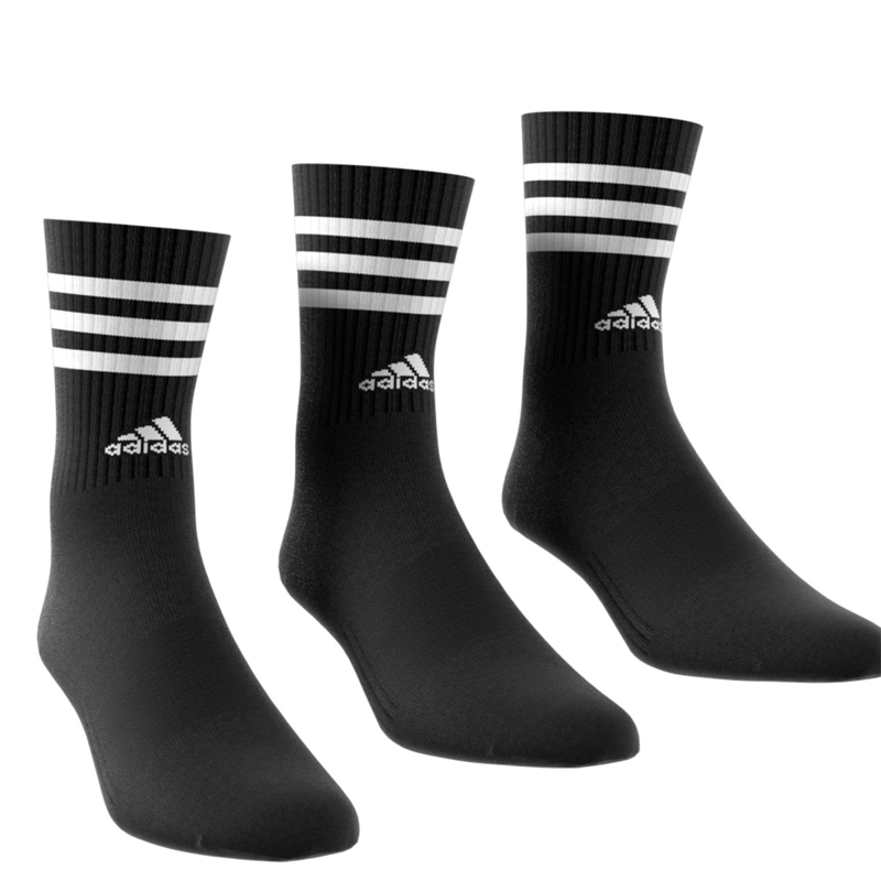 CALCETINES ADIDAS MEDIA PANTORRILLA 3 TIRAS NEGRO - 1