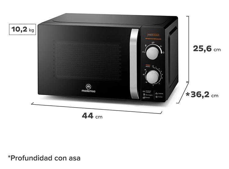 MICROONDAS MADEMSA 20 L MM20FBM MANUAL PLATO GIRATORIO - 5
