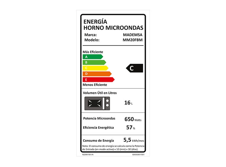 MICROONDAS MADEMSA 20 L MM20FBM MANUAL PLATO GIRATORIO - 9