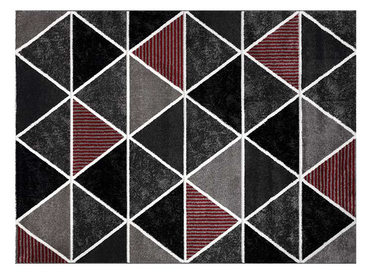 ALFOMBRA IDETEX FRISE CARVED AVANGARD CONTEMPORÁNEA MODERNA 150 X 200 CM NEGRO ROJO - 1