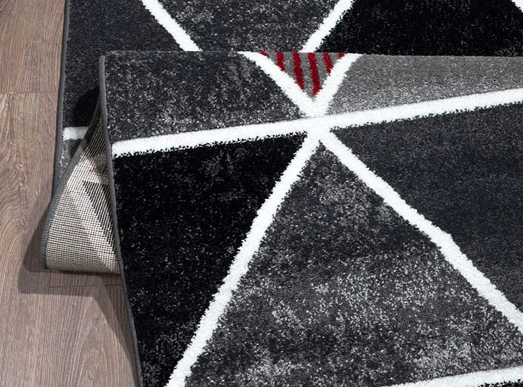 ALFOMBRA IDETEX FRISE CARVED AVANGARD CONTEMPORÁNEA MODERNA 150 X 200 CM NEGRO ROJO - 3