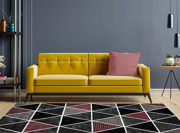 ALFOMBRA IDETEX FRISE CARVED AVANGARD CONTEMPORÁNEA MODERNA 150 X 200 CM NEGRO ROJO - 5