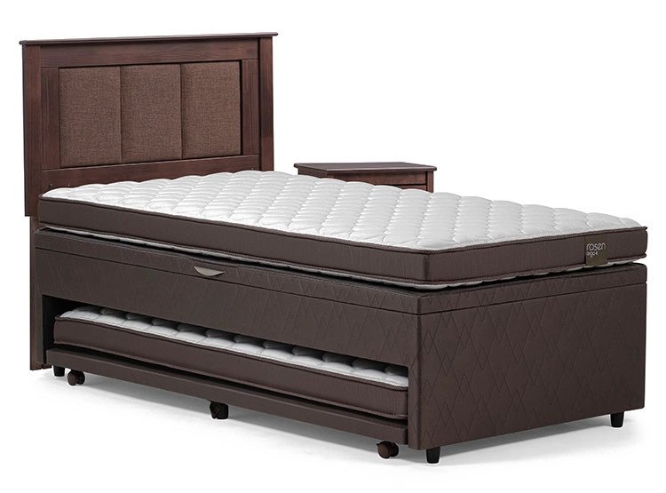 JUEGO DE DORMITORIO ROSEN CAMA BOXET ERGO T BED 1.5 PLAZAS CAFÉ + SET RACHEL - 3