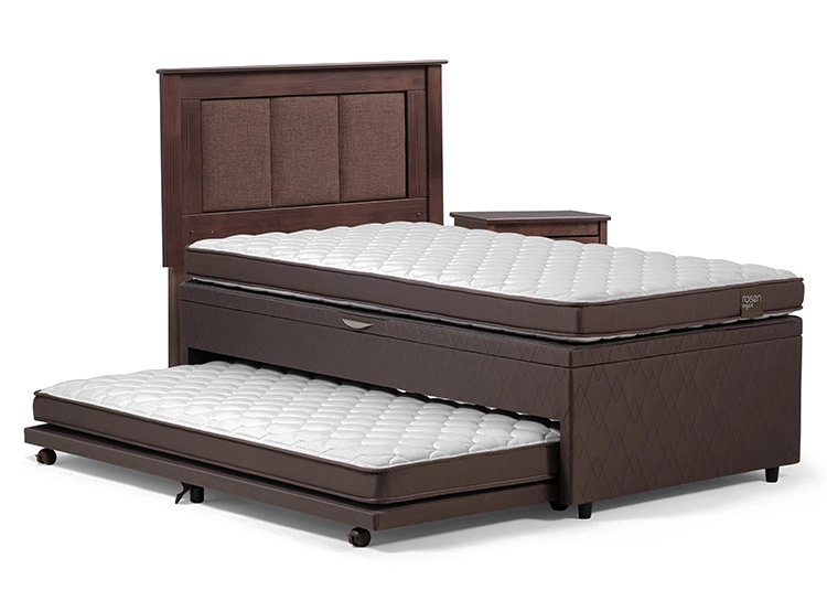 JUEGO DE DORMITORIO ROSEN CAMA BOXET ERGO T BED 1.5 PLAZAS CAFÉ + SET RACHEL - 4