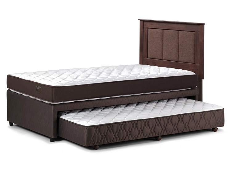 JUEGO DE DORMITORIO ROSEN CAMA DIVAN ERGO T 1.5 PLAZAS CAFÉ + RESPALDO RACHEL - 4