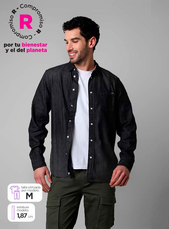 CAMISA MANGA LARGA ALGODÓN HOMBRE PEPE JEANS DENIM - 1