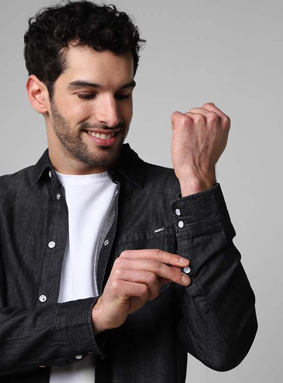 CAMISA MANGA LARGA ALGODÓN HOMBRE PEPE JEANS DENIM - 3