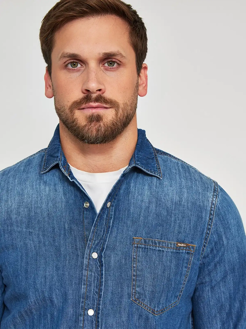 CAMISA MANGA LARGA ALGODÓN HOMBRE PEPE JEANS DENIM - 3