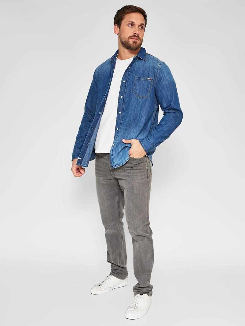 CAMISA MANGA LARGA ALGODÓN HOMBRE PEPE JEANS DENIM - 4