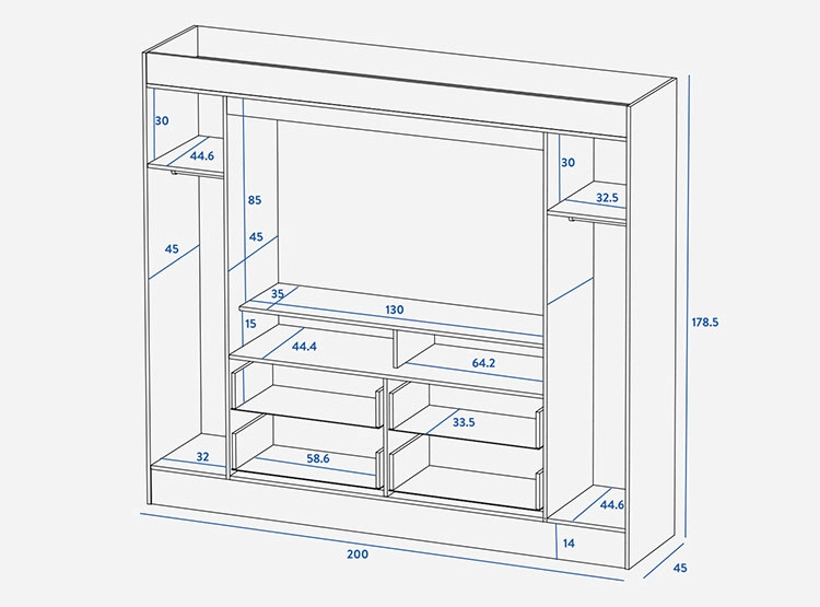 CLOSET CIC BAKER BLANCO 2P4C - 7