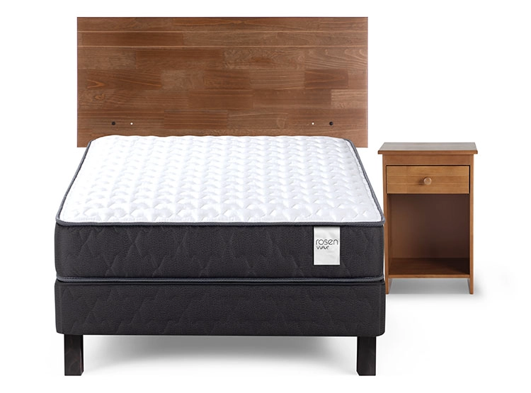 JUEGO DE DORMITORIO ROSEN CAMA EUROPEA WAVE 1 PLAZA + SET TABOR CARAMEL - 1