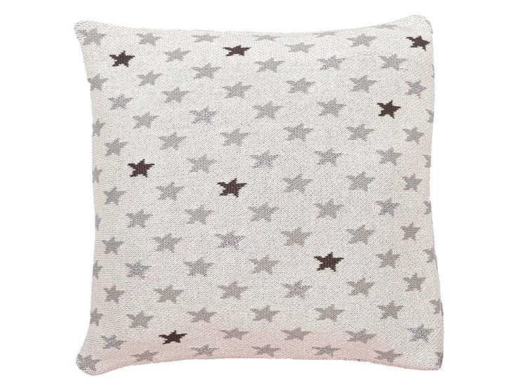 COJIN NINA HERRERA TEJIDO ESTRELLITA 30 X 30 CM GRIS - 1