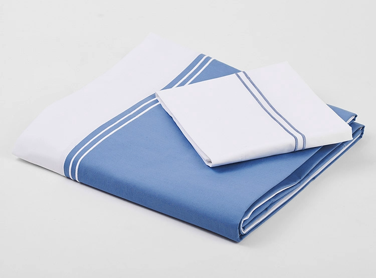 CUBREPLUMON NINA HERRERA KING ALGODÓN BICOLOR DENIM BORDADO 200H - 2