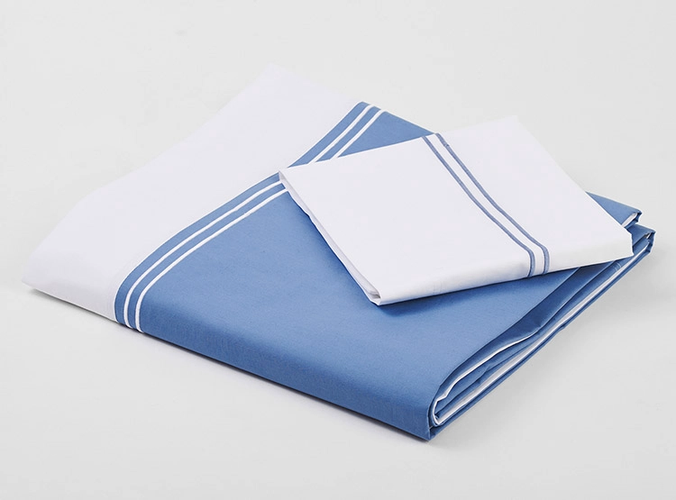 CUBREPLUMON NINA HERRERA 1.5 PLAZAS ALGODÓN BICOLOR DENIM BORDADO 200H - 2