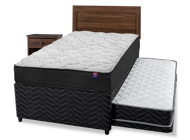 JUEGO DE DORMITORIO FLEX CAMA DIVAN THERAPEDIC PLUS BOX 1.5 PLAZAS NEGRO + SET ASTURIAS - 2