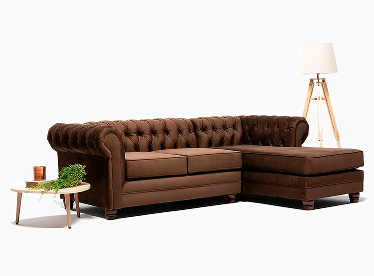 SOFÁ SECCIONAL BARRA DESIGN CHESTERFIELD DERECHO 3 CUERPOS FELPA - 3